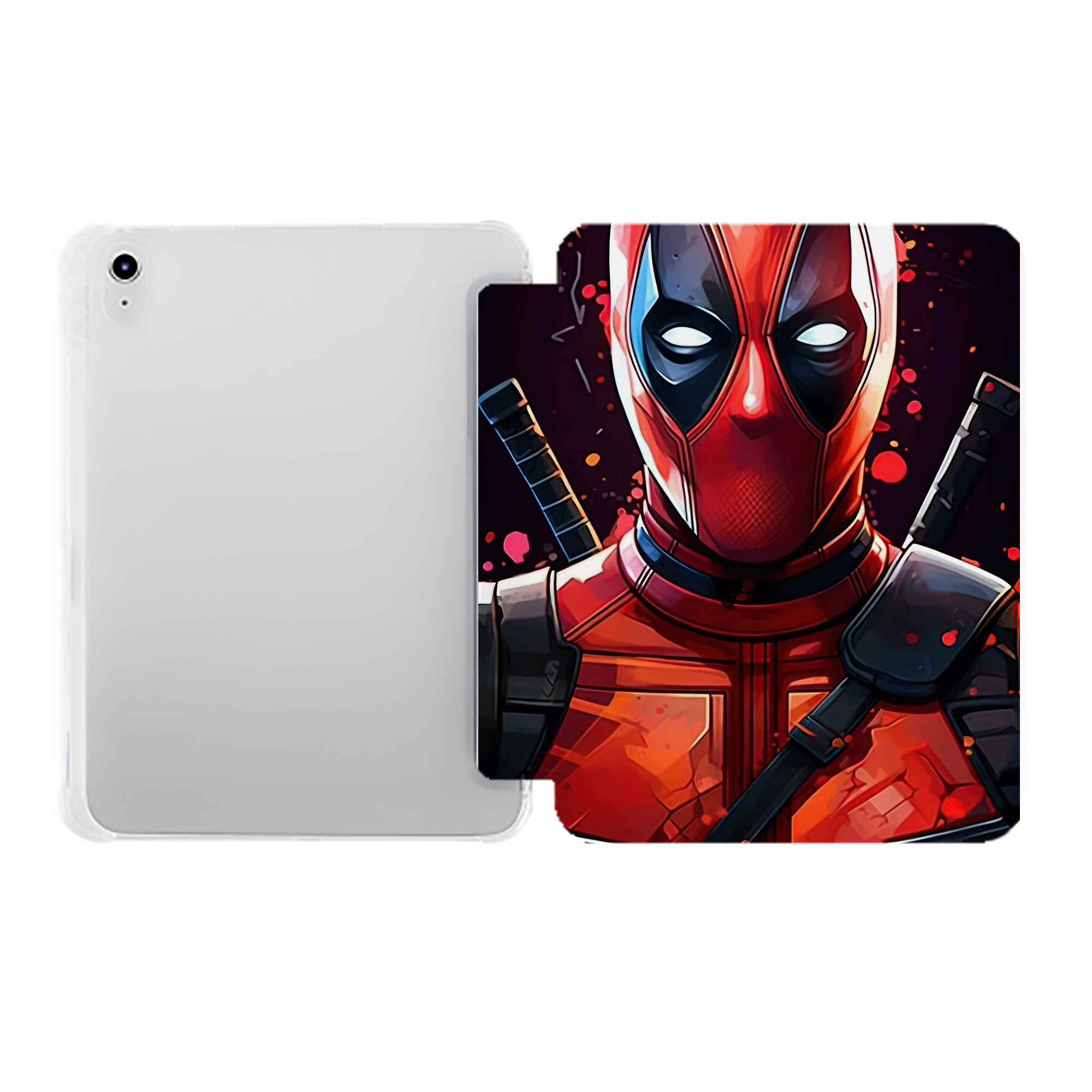 （画像用） Deadpool デッドプール IPad ケース ペン収納付き 三つ折りスタンド PUレザー×シリコン 対応機種9.5/10.5/10.9インチ